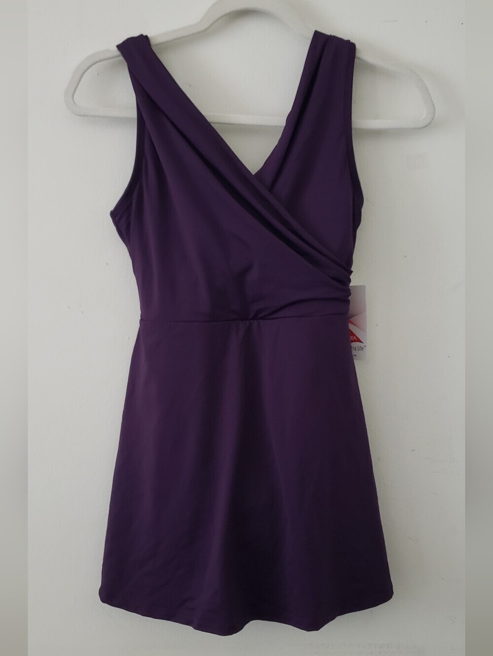 Lands' End Purple V-Neck Wrap Swim Dress One Piece NWT - Size 4P